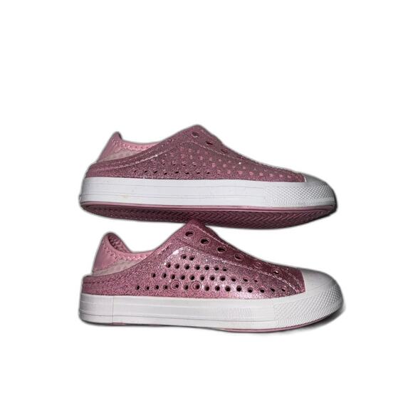 SKECHERS Girl Pink Glitter Foam Slip On Size 12 - Picture 8 of 8